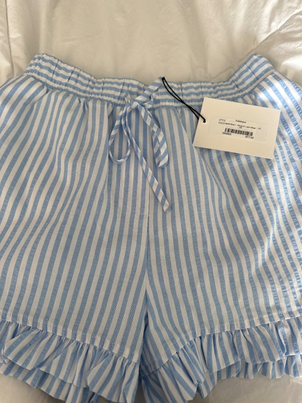 NWT Duluc light blue stripe shorts